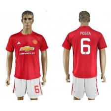 Manchester United #6 Pogba Home League Soccer Club Jersey