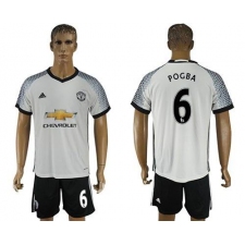 Manchester United #6 Pogba White Soccer Club Jersey