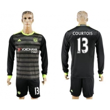 Chelsea #13 Courtois Sec Away Long Sleeves Soccer Club Jersey