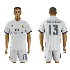 Real Madrid #13 Kiko Casilla White Home Soccer Club Jersey