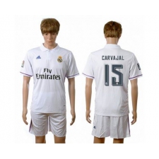 Real Madrid #15 Carvajal White Home Soccer Club Jersey