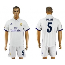 Real Madrid #5 Varane White Home Soccer Club Jersey