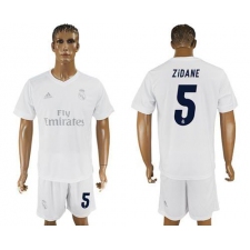 Real Madrid #5 Zidane Marine Environmental Protection Home Soccer Club Jersey