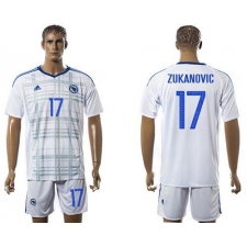 Bosnia Herzegovina #17 Zukanovic Away Soccer Country Jersey