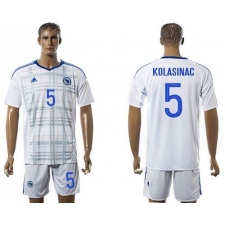 Bosnia Herzegovina #5 Kolasinac Away Soccer Country Jersey