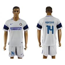 Inter Milan #14 Montoya White Away Soccer Club Jersey
