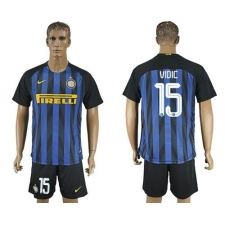 Inter Milan #15 Vidic Home Soccer Club Jersey