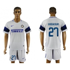 Inter Milan #27 Gnoukouri White Away Soccer Club Jersey