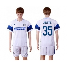 Inter Milan #35 Jovetic White Away Soccer Club Jersey