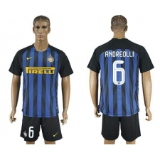 Inter Milan #6 Andreolli Home Soccer Club Jersey