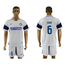 Inter Milan #6 Dodo White Away Soccer Club Jersey