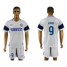 Inter Milan #9 Icardi White Away Soccer Club Jersey