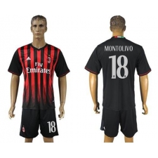 AC Milan #18 Montolivo Home Soccer Club Jersey