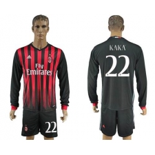 AC Milan #22 KAKA Home Long Sleeves Soccer Club Jersey