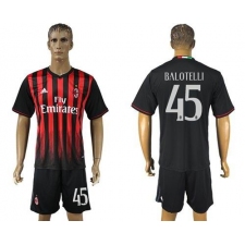 AC Milan #45 Balotelli Home Soccer Club Jersey