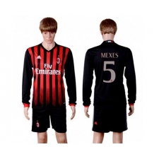 AC Milan #5 Mexes Home Long Sleeves Soccer Club Jersey
