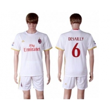 AC Milan #6 Desailly Away Soccer Club Jersey