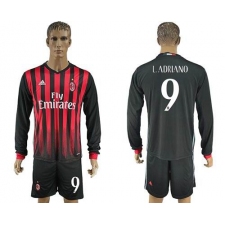 AC Milan #9 Ladriano Home Long Sleeves Soccer Club Jersey