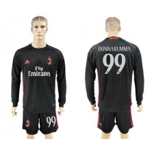 AC Milan #99 Donnarumma Black Goalkeeper Long Sleeves Soccer Club Jersey