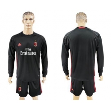AC Milan Blank Black Goalkeeper Long Sleeves Soccer Club Jersey