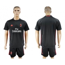AC Milan Blank Black Goalkeeper Soccer Club Jersey