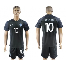 France #10 Benzema Away Soccer Country Jersey
