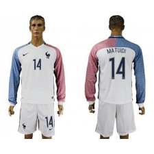 France #14 Matuidi Away Long Sleeves Soccer Country Jersey