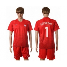 Poland #1 Szczesny Away Soccer Country Jersey