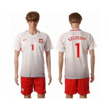 Poland #1 Szczesny Home Soccer Country Jersey