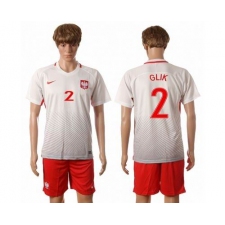 Poland #2 Glik Home Soccer Country Jersey