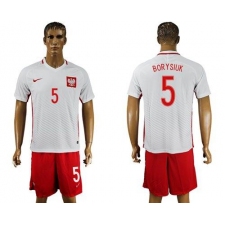 Poland #5 Borysiuk Home Soccer Country Jersey