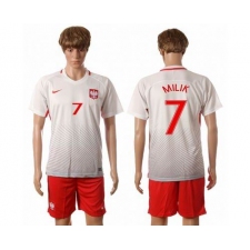 Poland #7 Milik Home Soccer Country Jersey