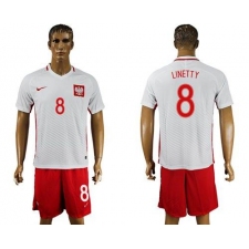 Poland #8 Linetty Home Soccer Country Jersey