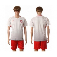 Poland Blank White Home Soccer Country Jersey