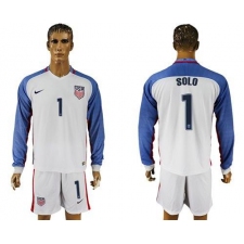 USA #1 Solo Home Long Sleeves Soccer Country Jersey