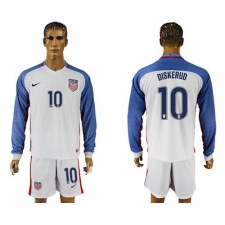USA #10 Diskerud Home Long Sleeves Soccer Country Jersey