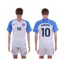 USA #10 Diskerud Home Soccer Country Jersey