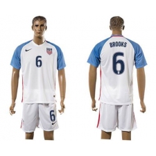 USA #6 Brooks Home Soccer Country Jersey