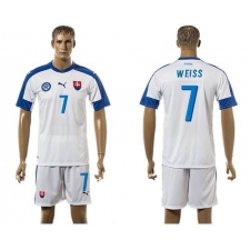 Slovakia #7 Weiss Home Soccer Country Jersey