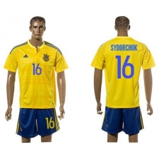 Ukraine #16 Sydorchuk Home Soccer Country Jersey