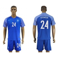 Holland #24 Vermeer Away Soccer Country Jersey