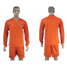 Holland Blank Home Long Sleeves Soccer Country Jersey