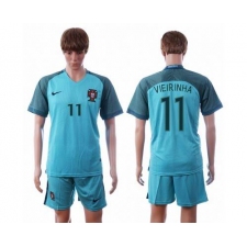 Portugal #11 Vierinha Away Soccer Country Jersey