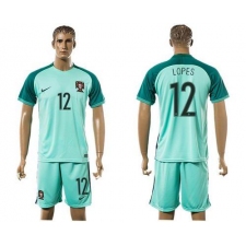 Portugal #12 Lopes Away Soccer Country Jersey
