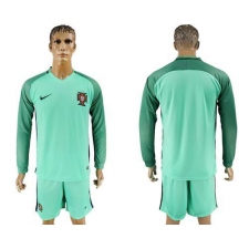 Portugal Blank Away Long Sleeves Soccer Country Jersey