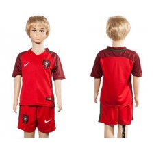 Portugal Blank Home Kid Soccer Country Jersey
