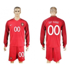 Portugal Personalized Home Long Sleeve Soccer Country Jersey
