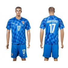 Croatia #17 Mandzukic Away Soccer Country Jersey