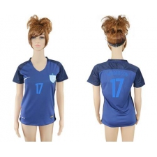 Women's England #17 Henderson Away Soccer Country Jersey