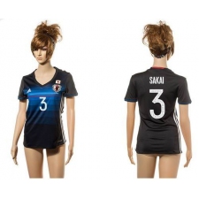 Women's Japan #3 Sakai Home Soccer Country Jersey
